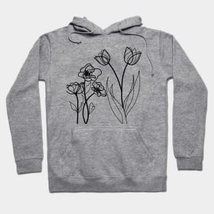 LINE ART FLOWERS Hoodie